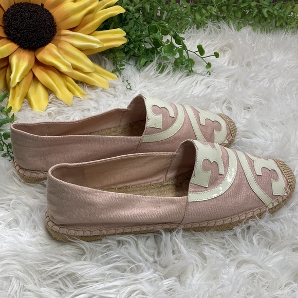 Tory Burch Poppy Pink Espadrilles slip-on Flats Size 10 - Picture 4 of 7